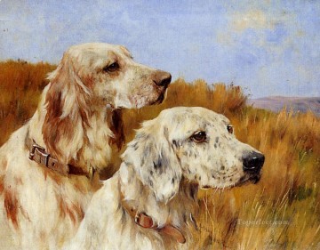 two boys singing Painting - Two Setters Arthur Wardle dog